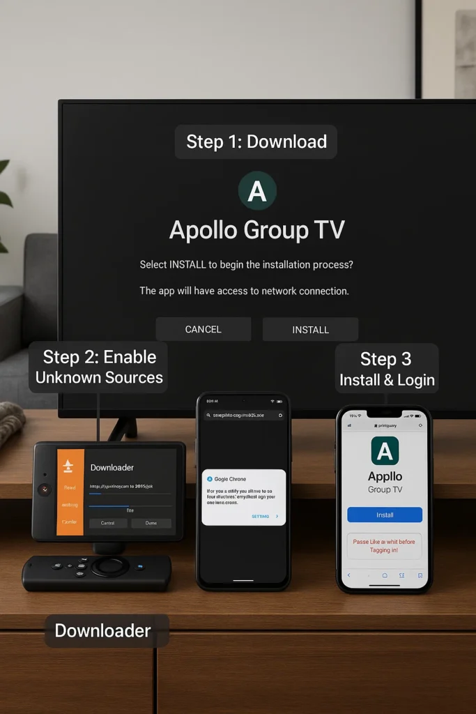 INSTALL APOLLO GROUP TV APP