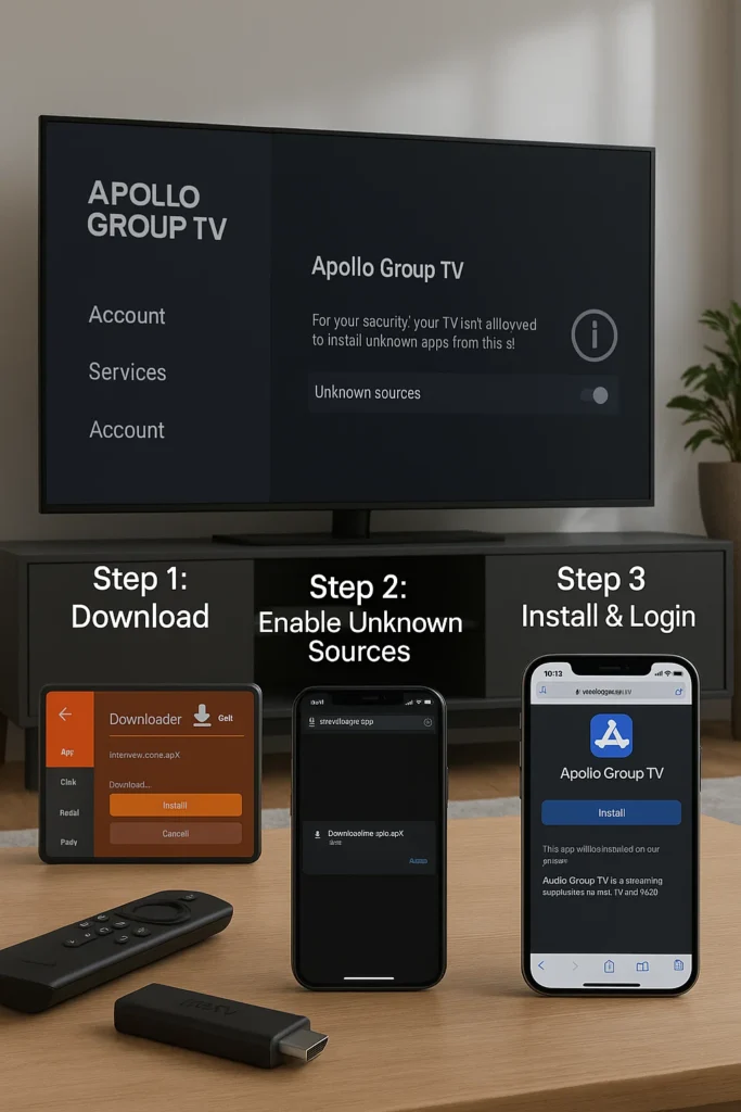INSTALL APOLLO GROUP TV APP